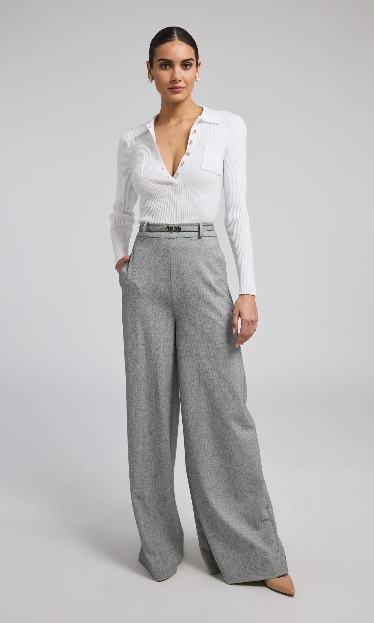 Johana Turnlock Belted Suiting Pant