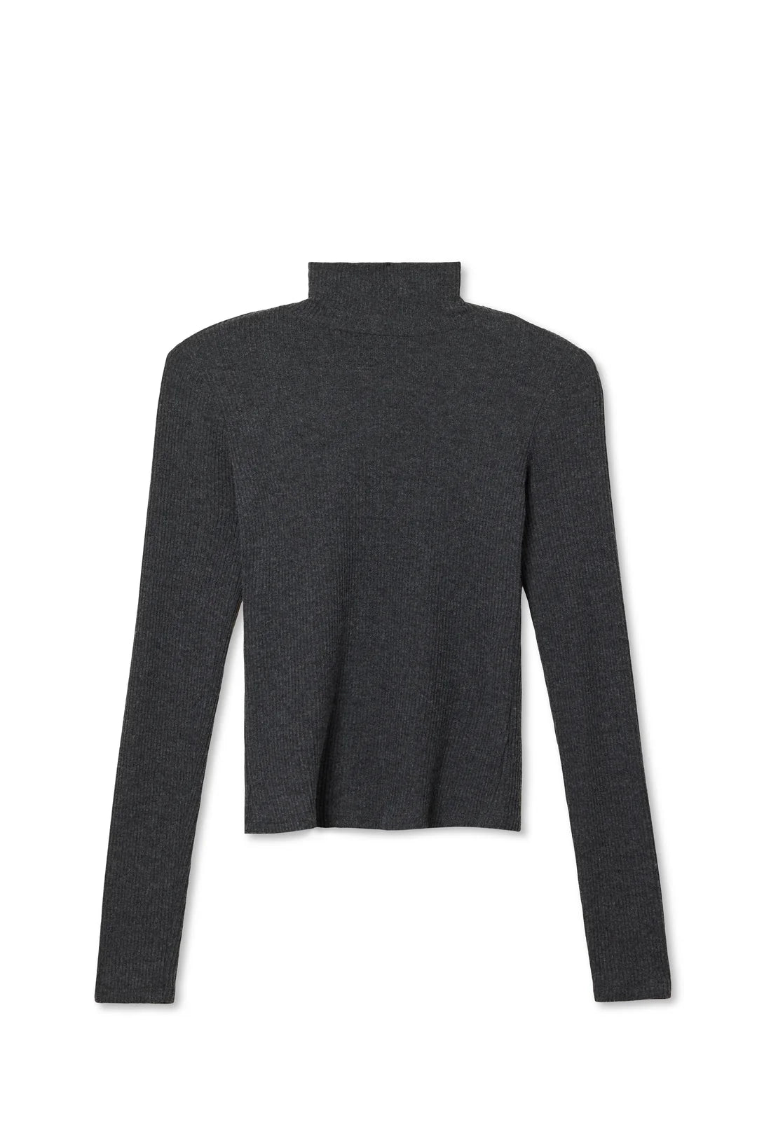 Noelle Sweater Rib Top Charcoal