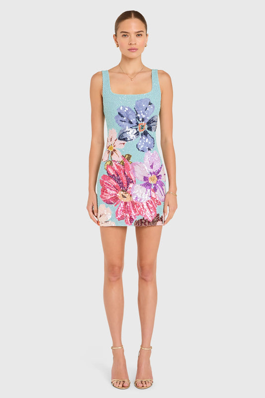 Augustine Dress In Daphne Floral Sequin