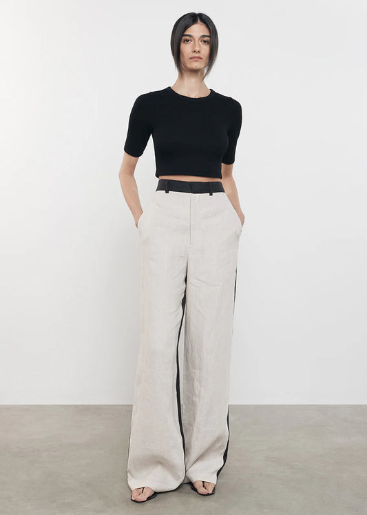 Linen Colorblock Trouser