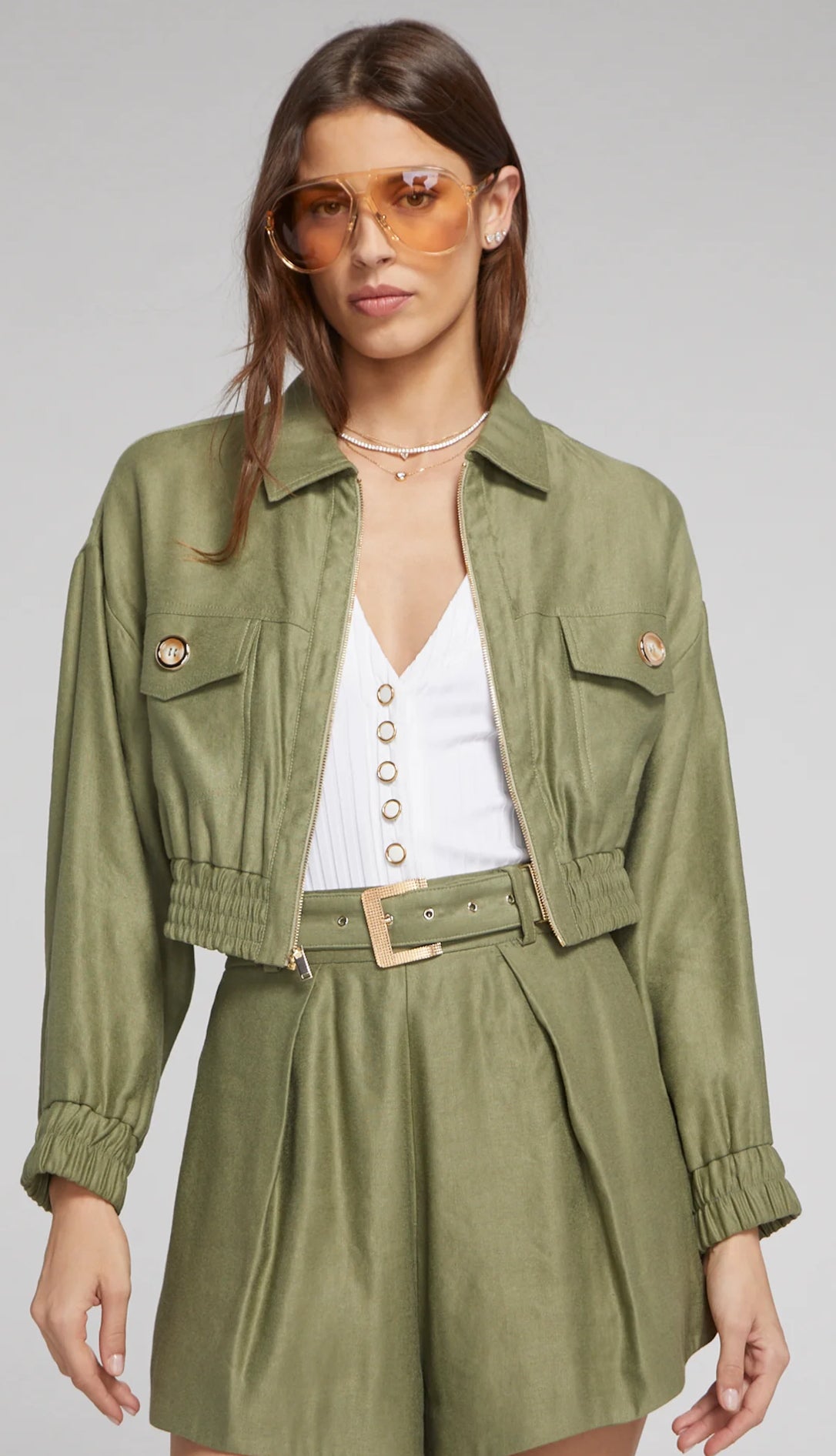 Farrah Linen Bomber