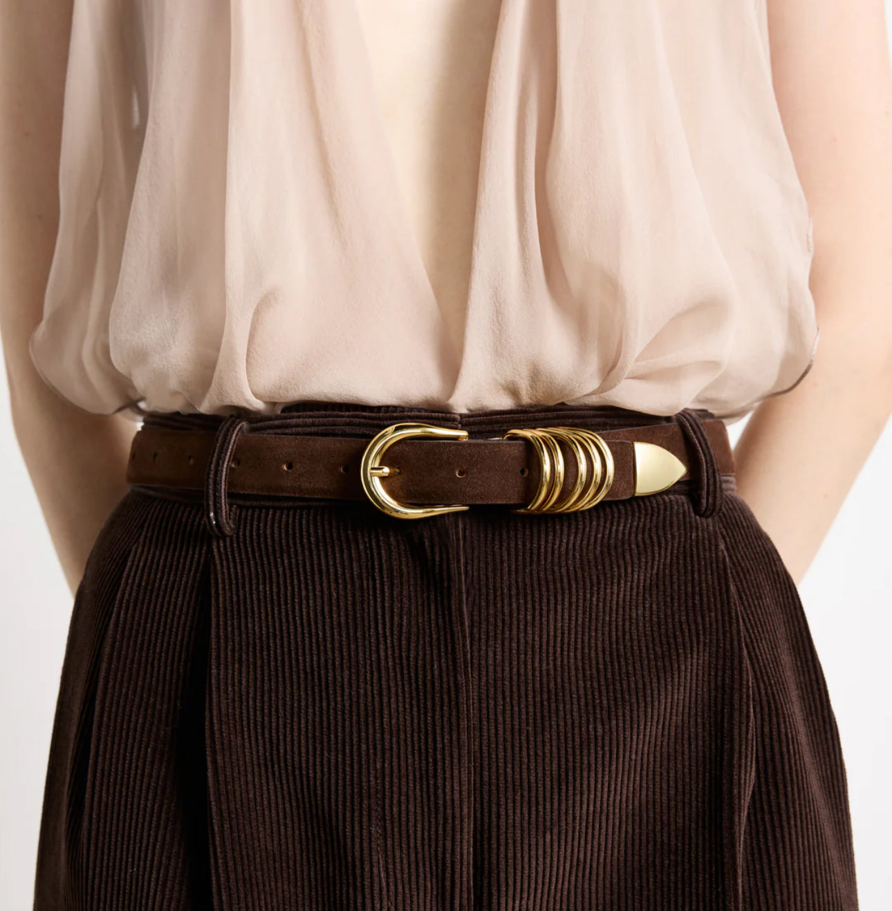 Hollyhock Chocolate Suede Belt