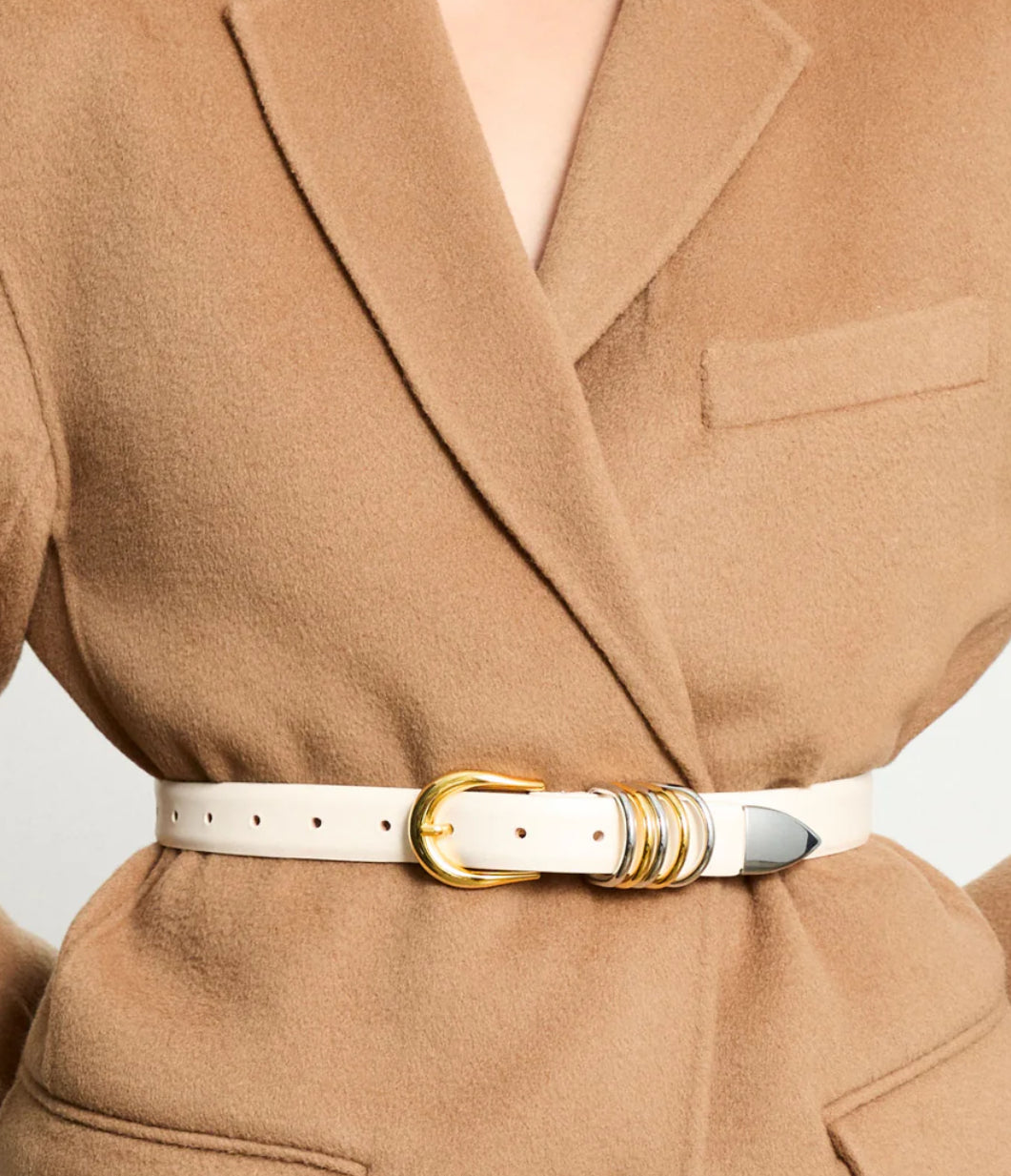Hollyhock Belt Ivory Silver/24k Gold