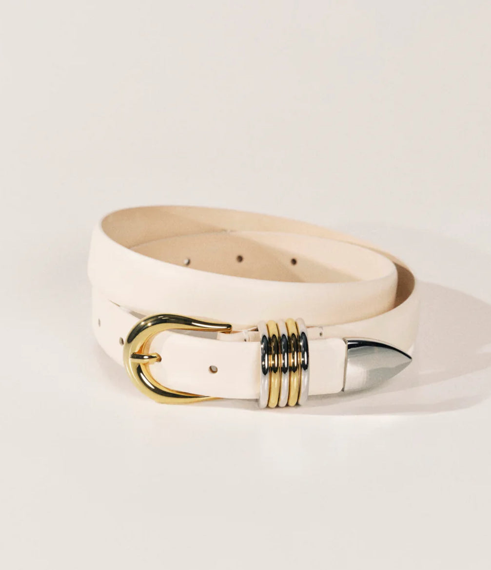 Hollyhock Belt Ivory Silver/24k Gold