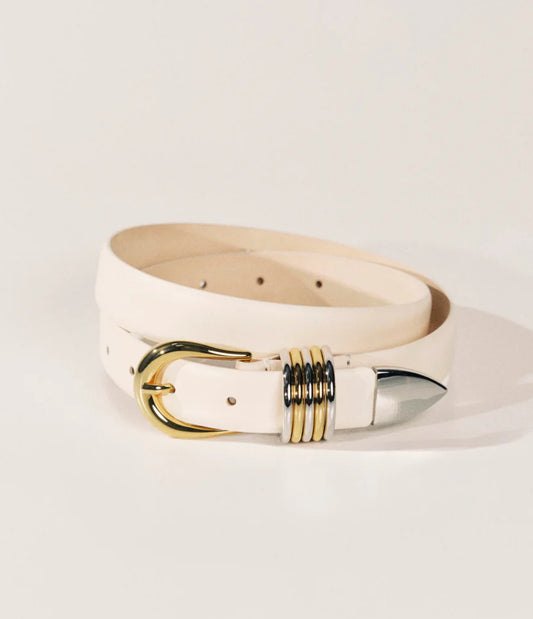 Hollyhock Belt Ivory Silver/24k Gold