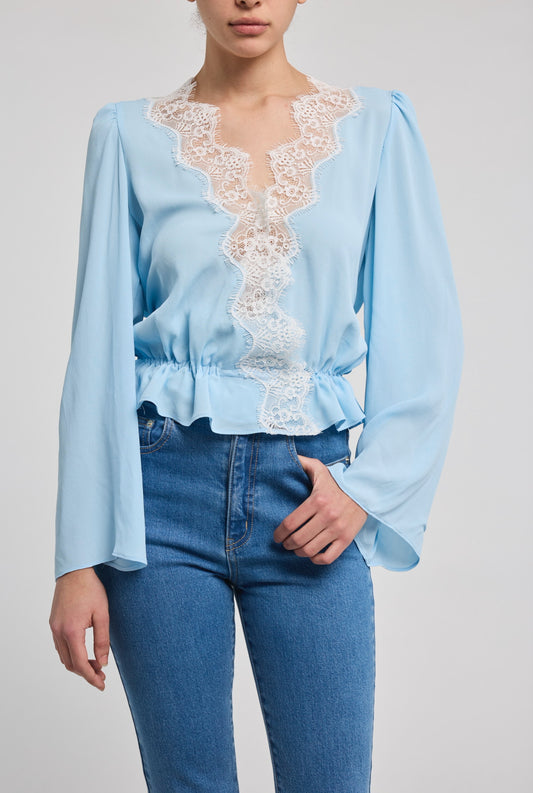 Filippa Georgette Lace Combo Blouse