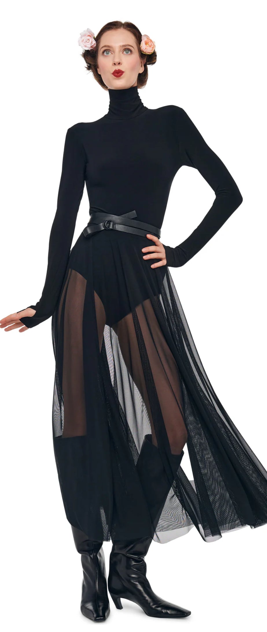 Flared Midcalf Dress W/Bodysuit