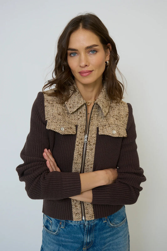 Halsey Tweed And Sweater Jacket