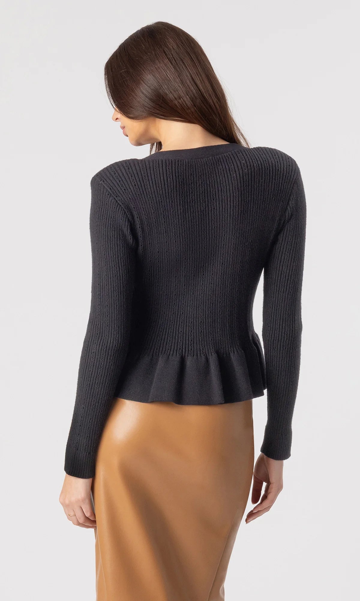 Lirio Pointelle Cardigan Black