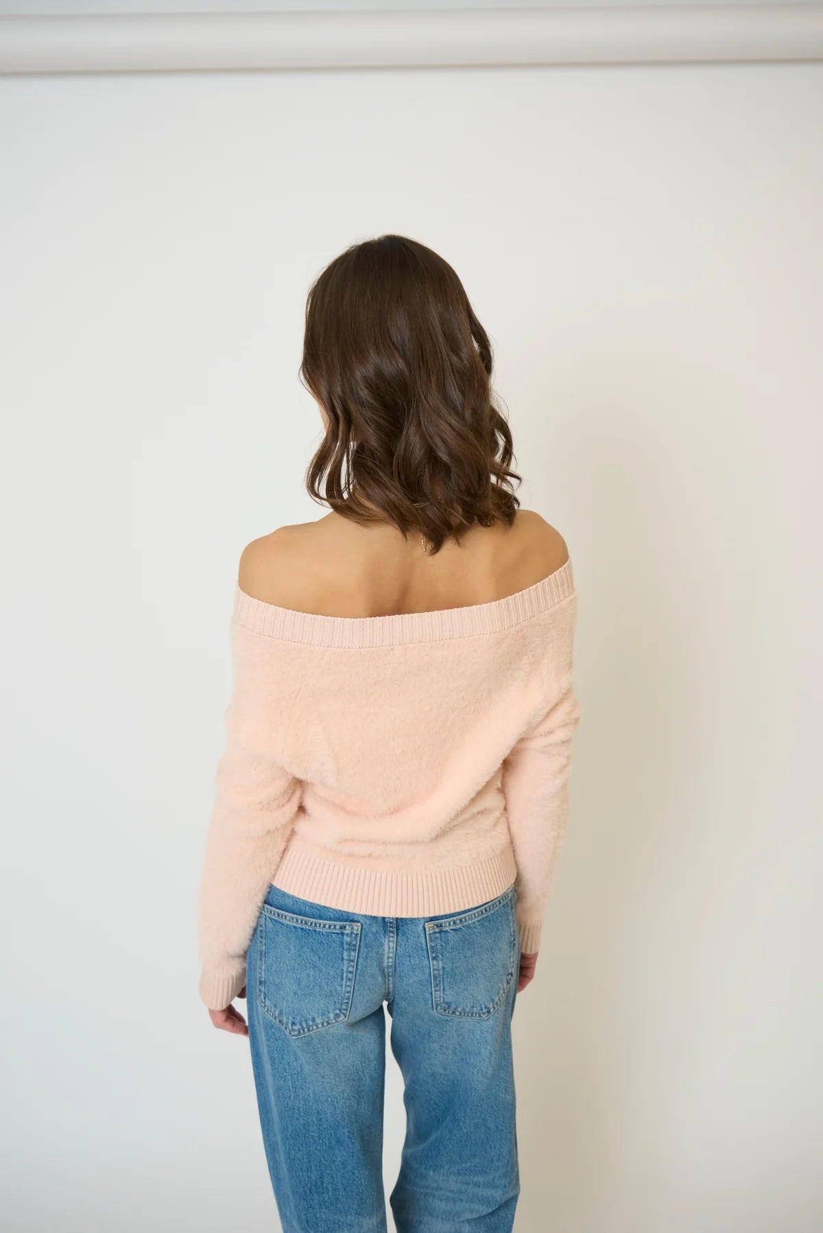 Roman Eyelash Off Shoulder Sweater