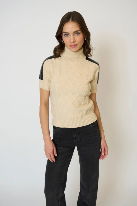 Naomi Short Slv Cable Tneck