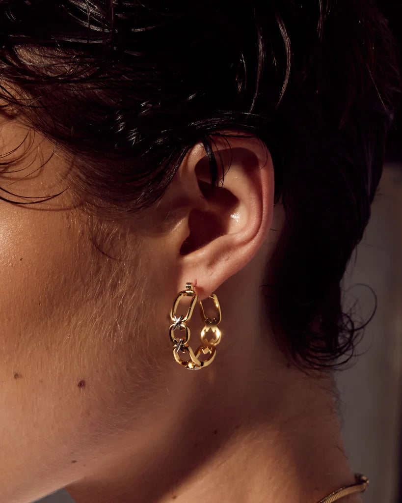 Two Tone Chain Hoops