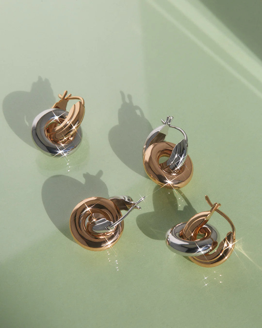 Two Tone Interlock Hoops