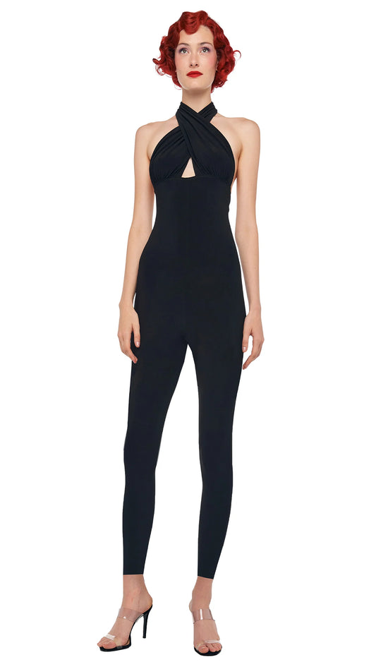 Cross Halter Catsuit