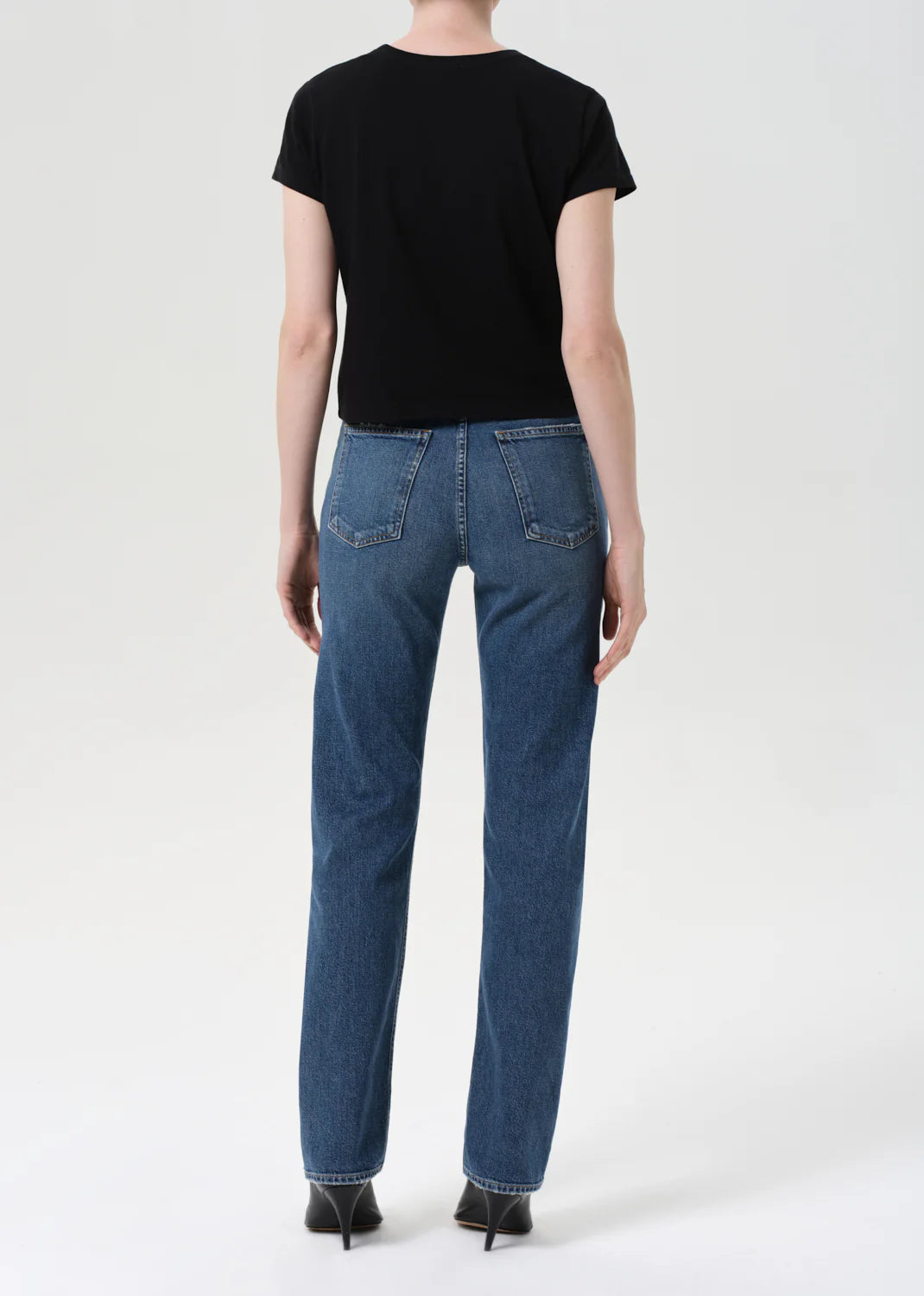 90’s Pinch Waist High Rise Straight Long (comfort stretch) in Overcast