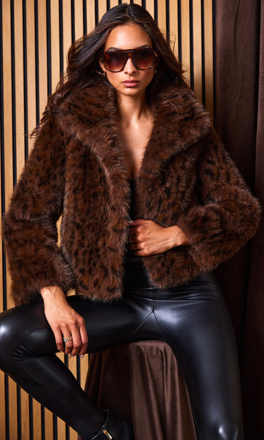 Lexy Leopard Faux Fur Jacket