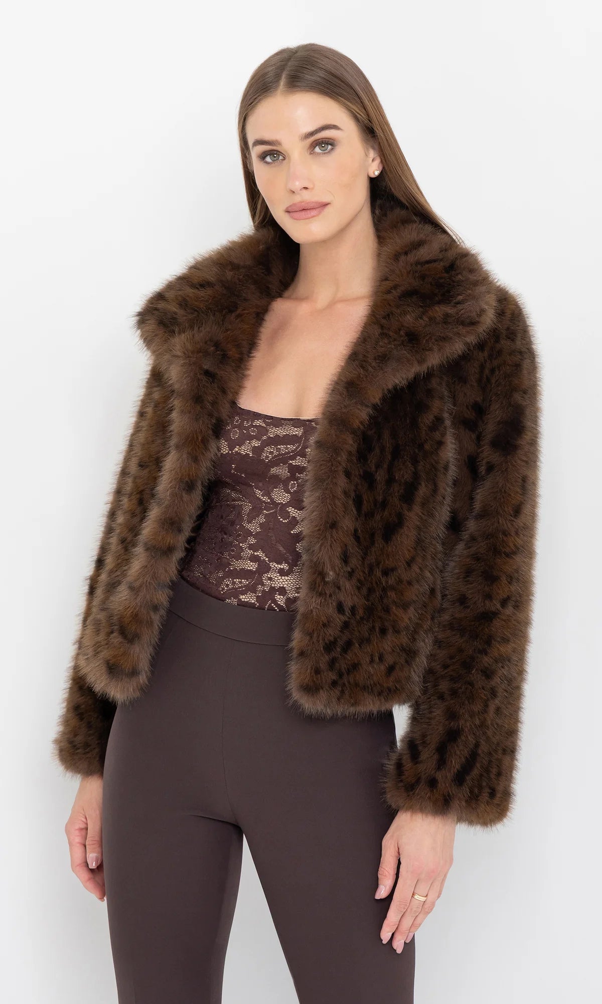 Lexy Leopard Faux Fur Jacket