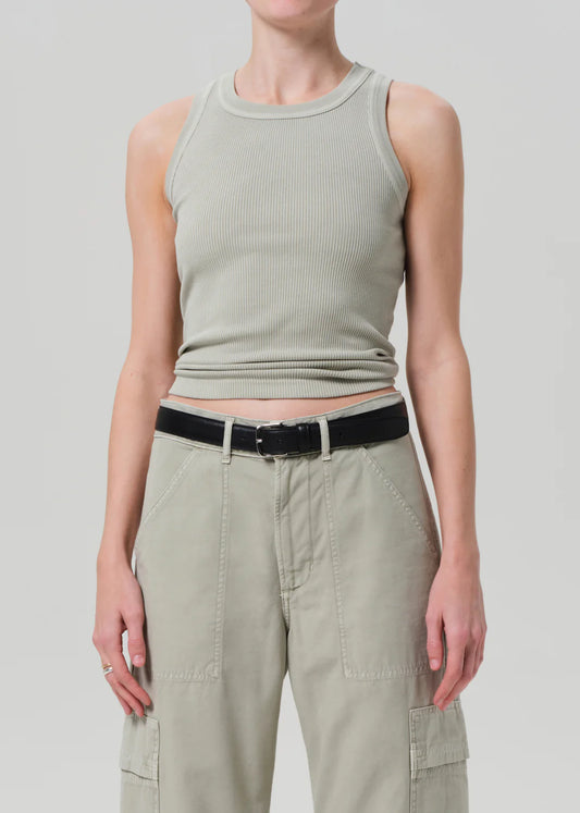 Isabel Ribbed Tank Matcha