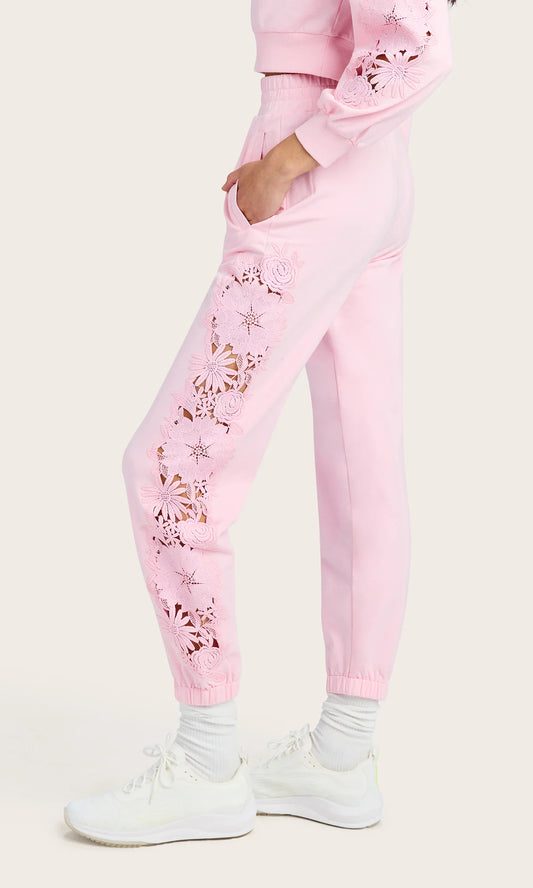 Winnie Lace Combo Jogger Pink