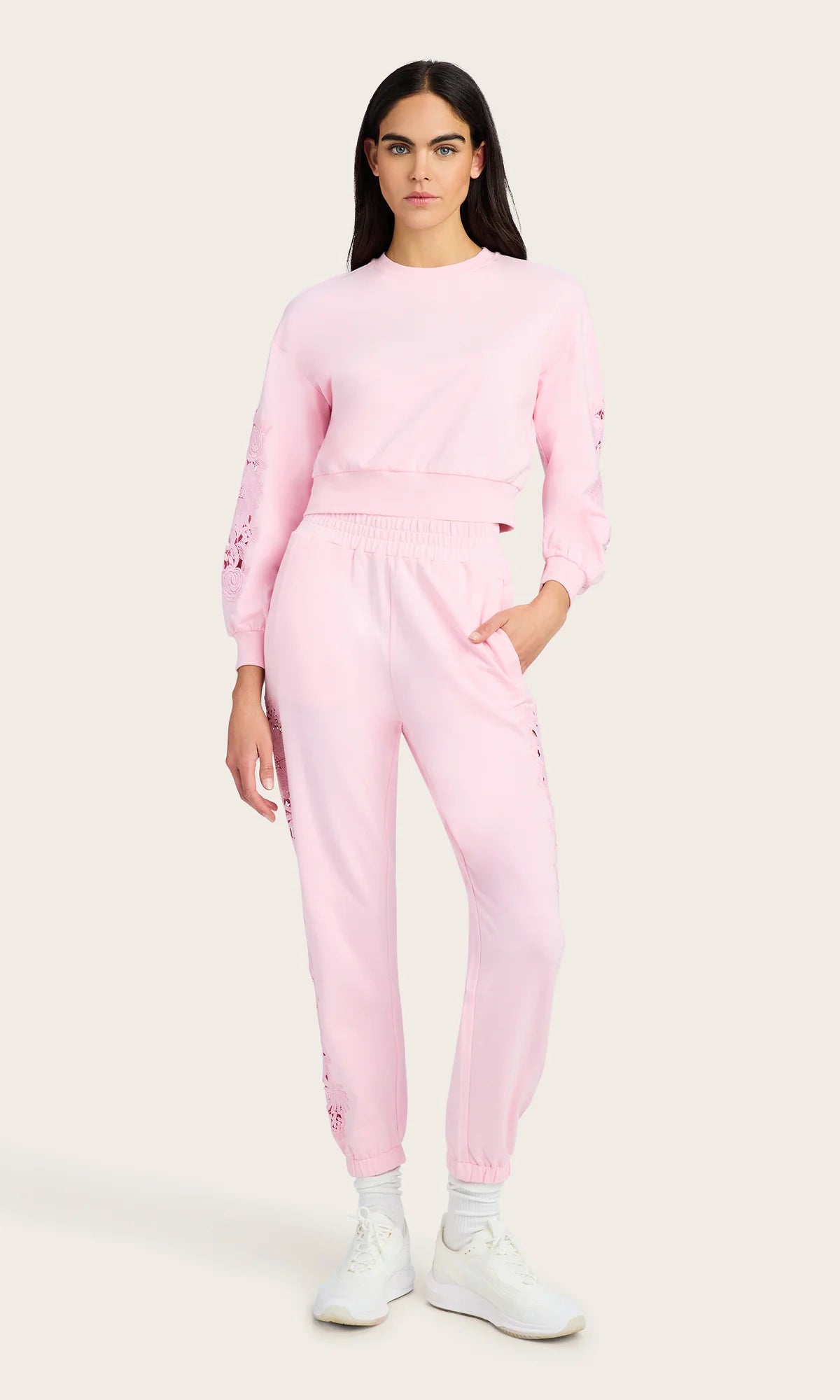 Winnie Lace Combo Jogger Pink
