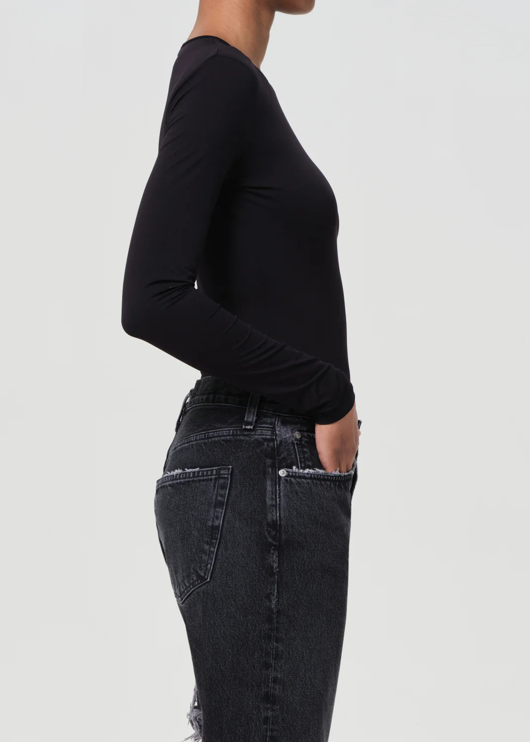 Aurora Long Sleeve Bodysuit Black