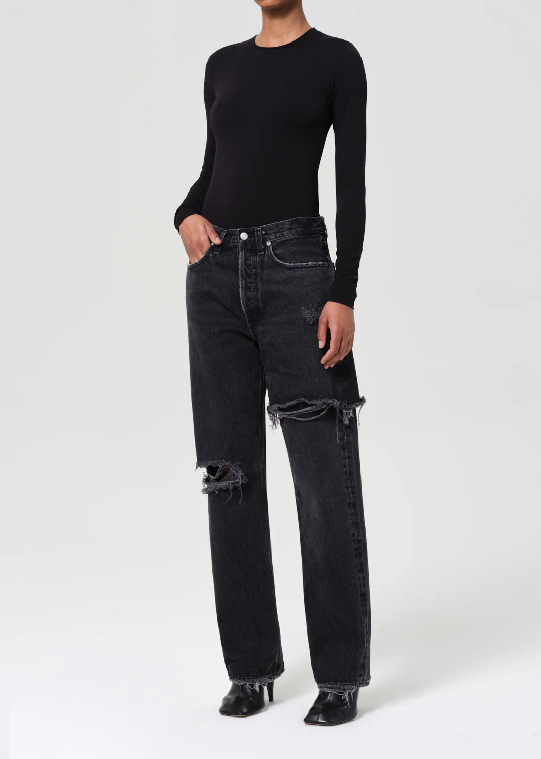 Aurora Long Sleeve Bodysuit Black