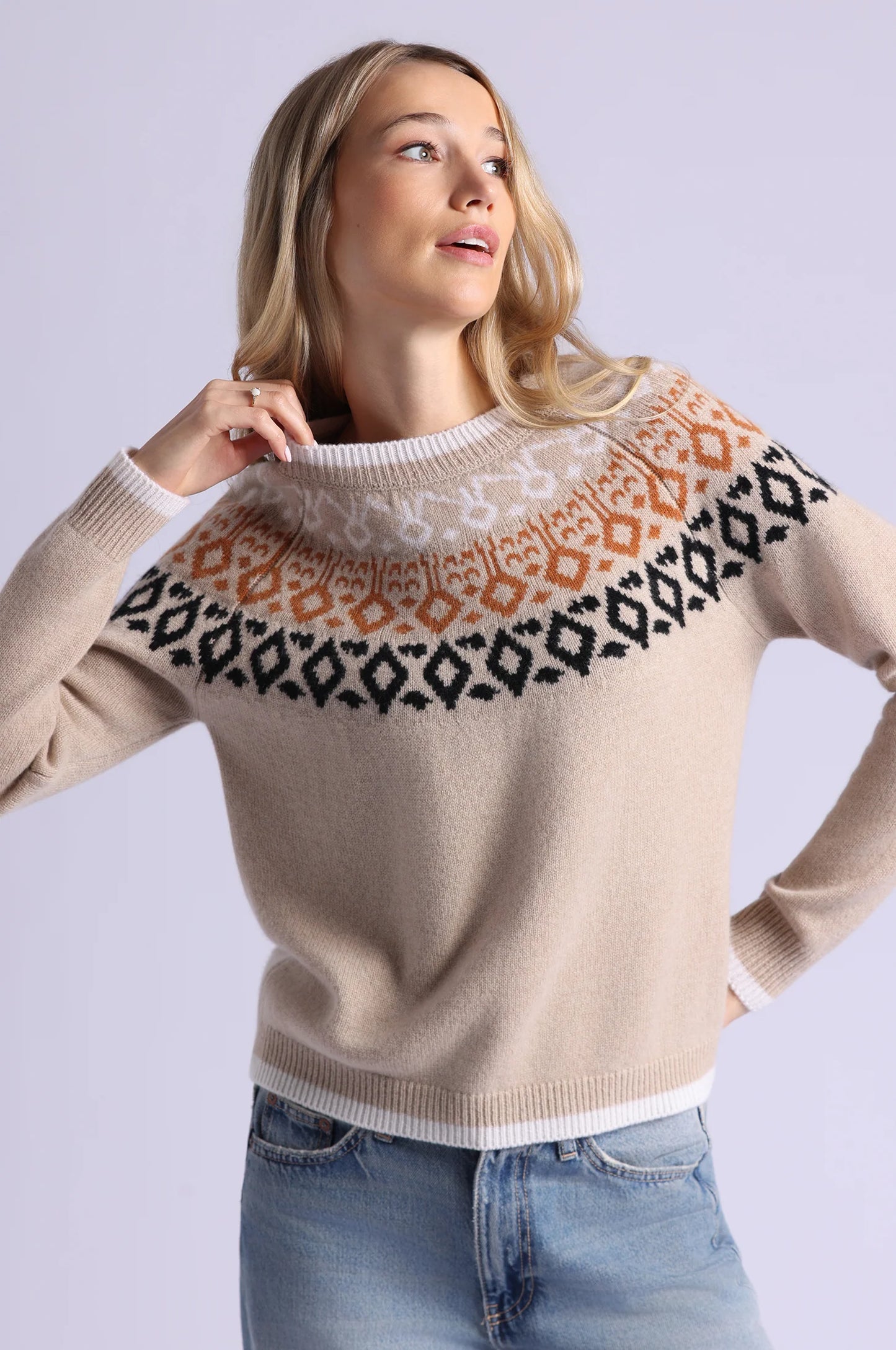 Cashmere Fair Isle Crew