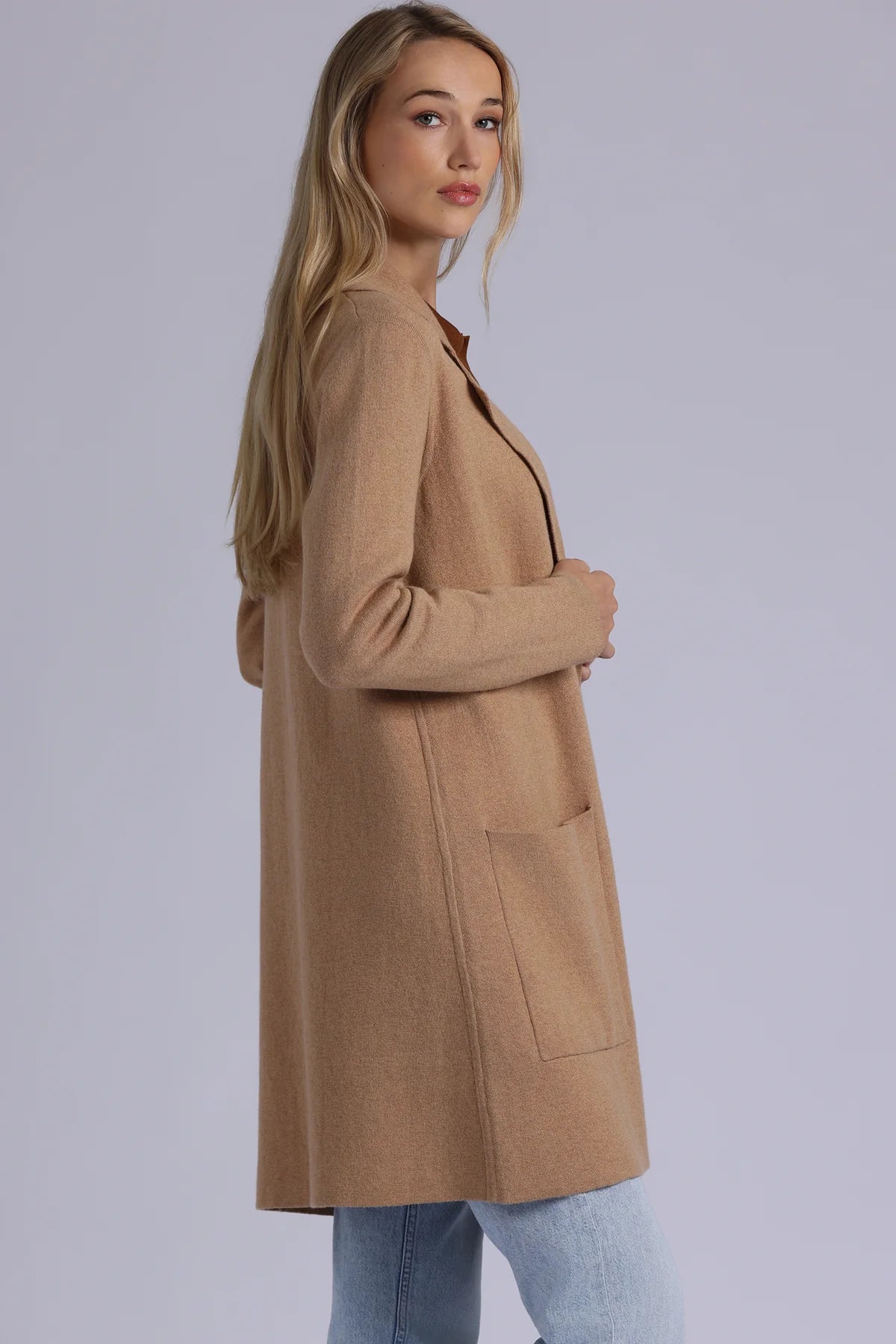 Cotton Cashmere Solid Double Face Notch Collar Coat