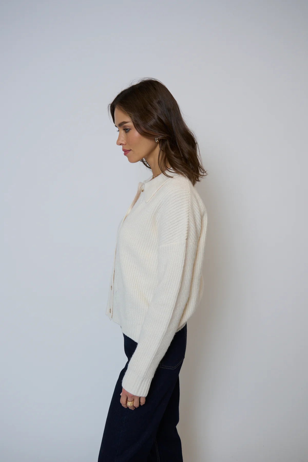 Olivia Pointelle Polo Ivory