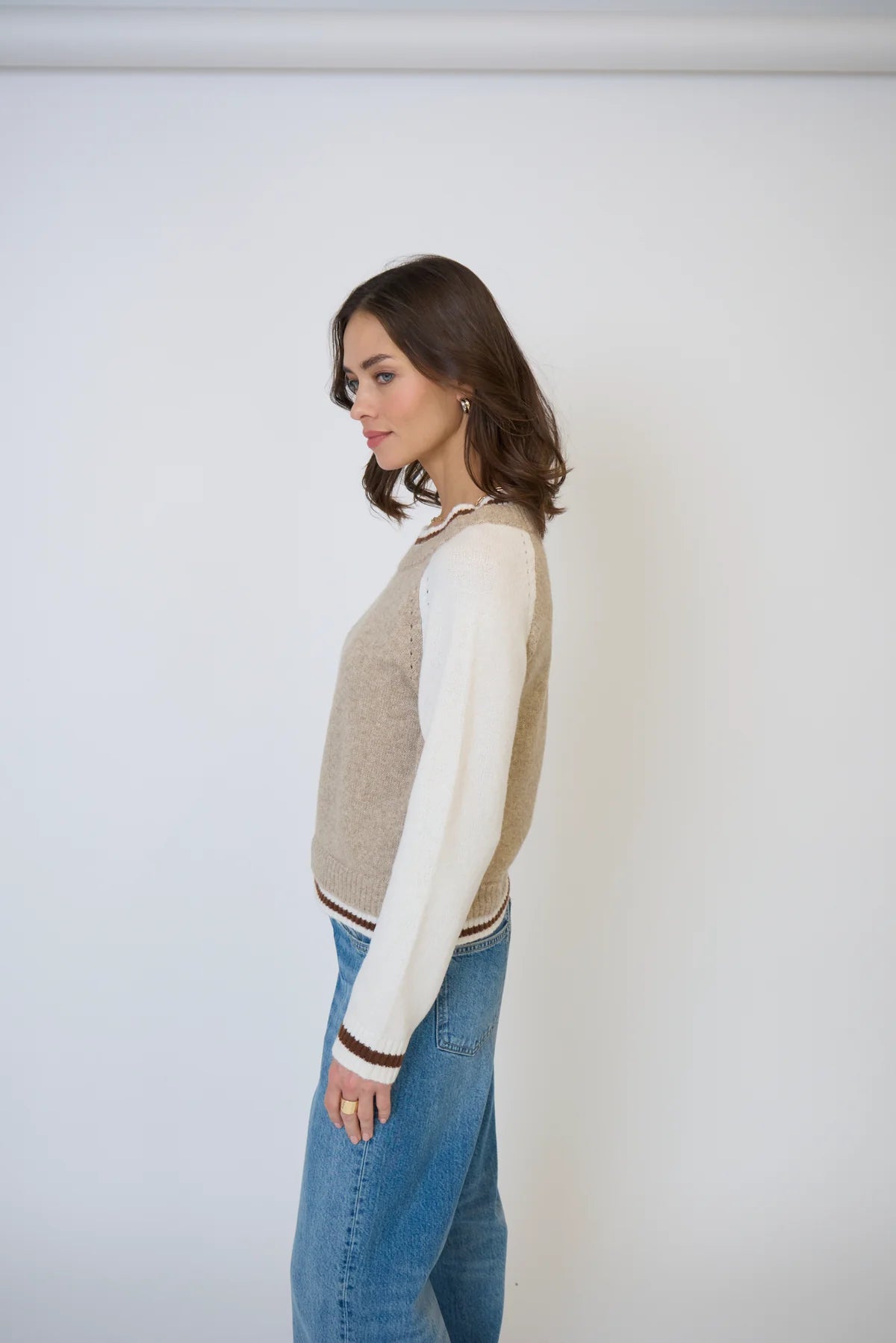 Olivia Baseball Sweater Oat