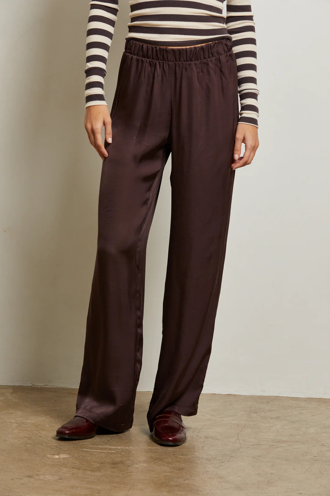 Camile Luxe Satin Pant Cocoa