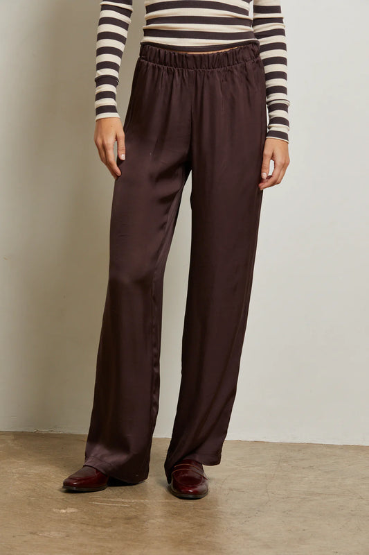 Camile Luxe Satin Pant Cocoa