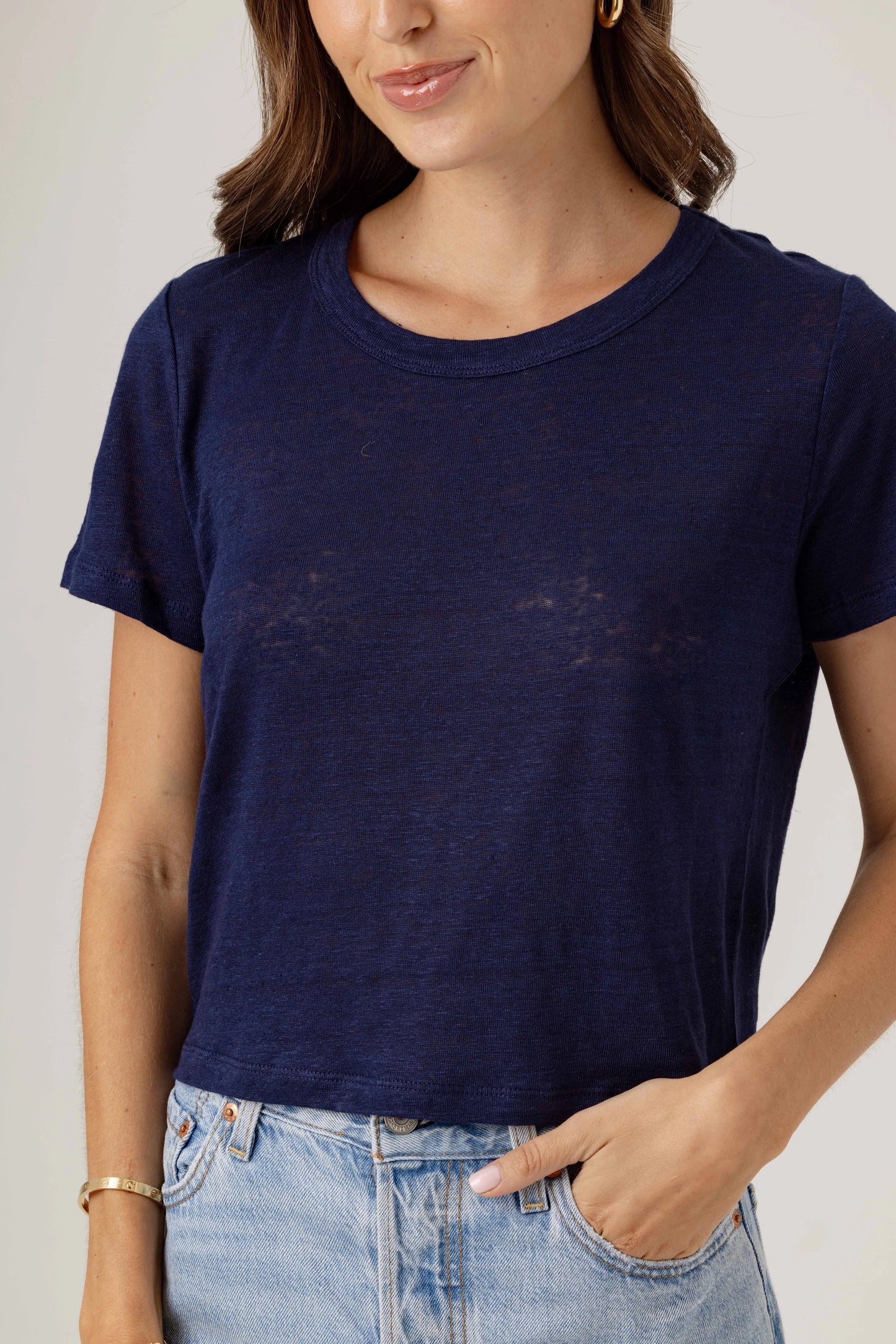 Linen Brother Tee Navy