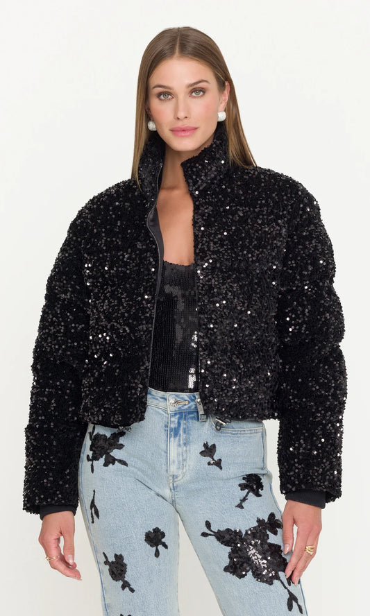 Rhoda Velvet Sequin Puffer