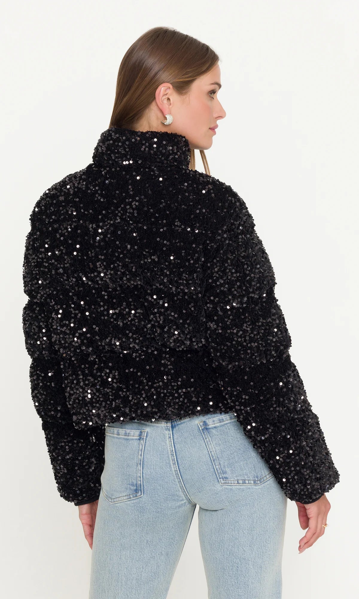 Rhoda Velvet Sequin Puffer