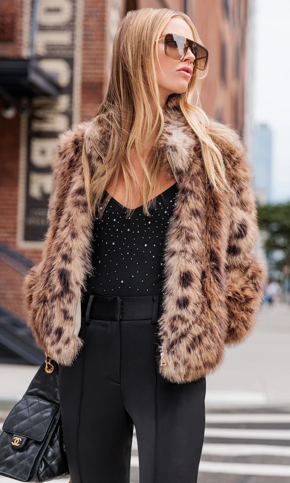 Jamie Leopard Faux Fur Jacket