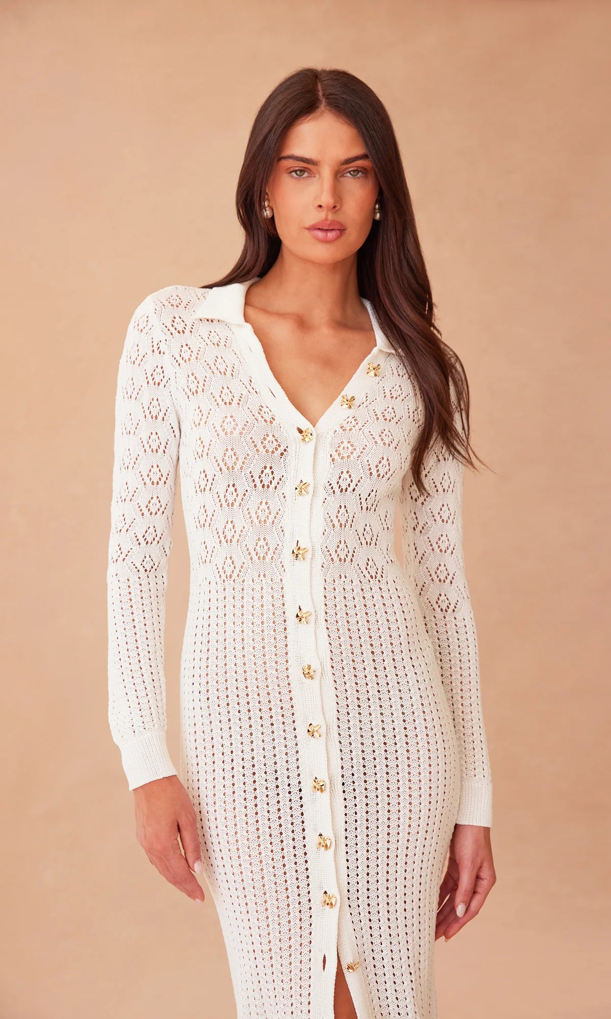 Eleni Pointelle Knit Dress