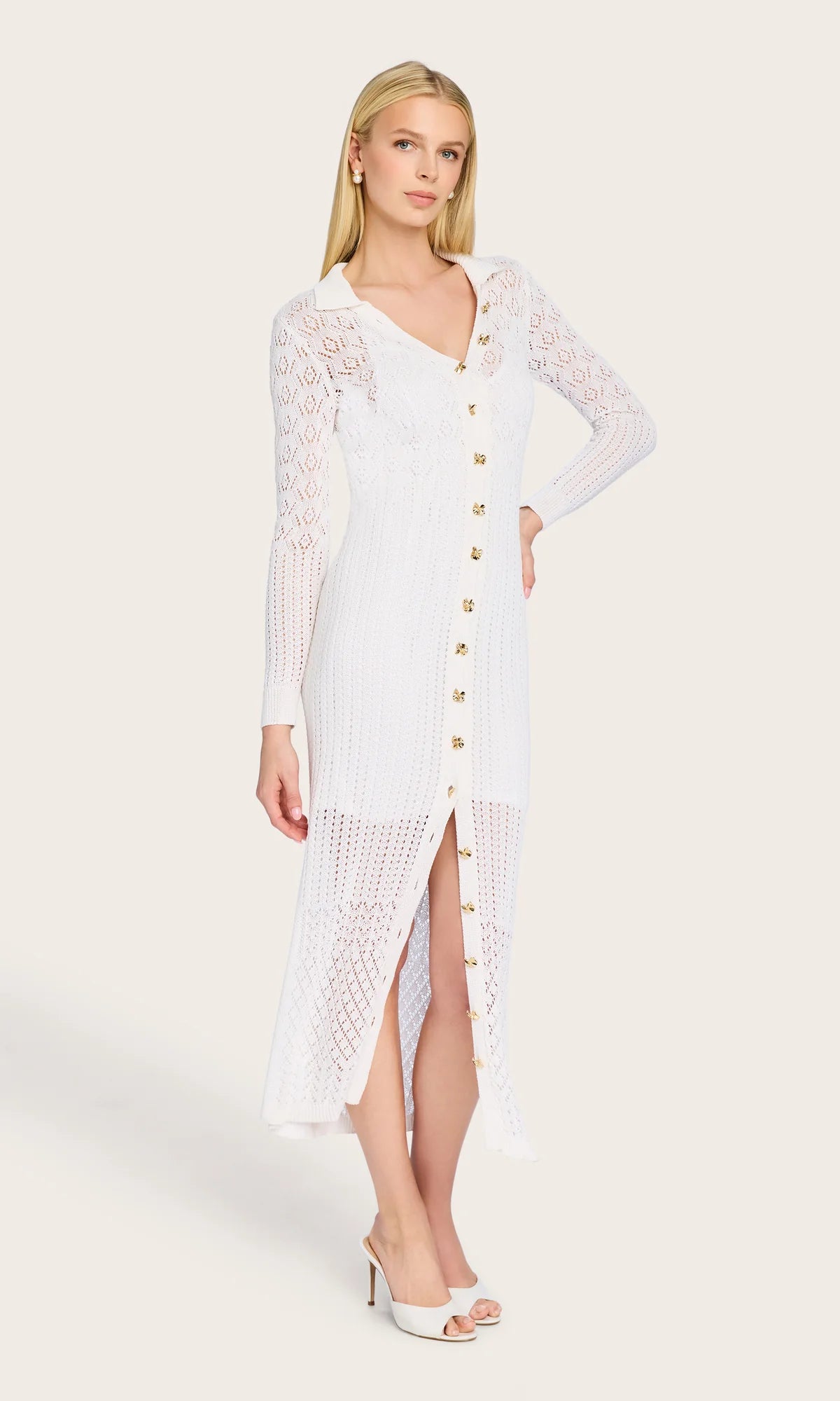 Eleni Pointelle Knit Dress