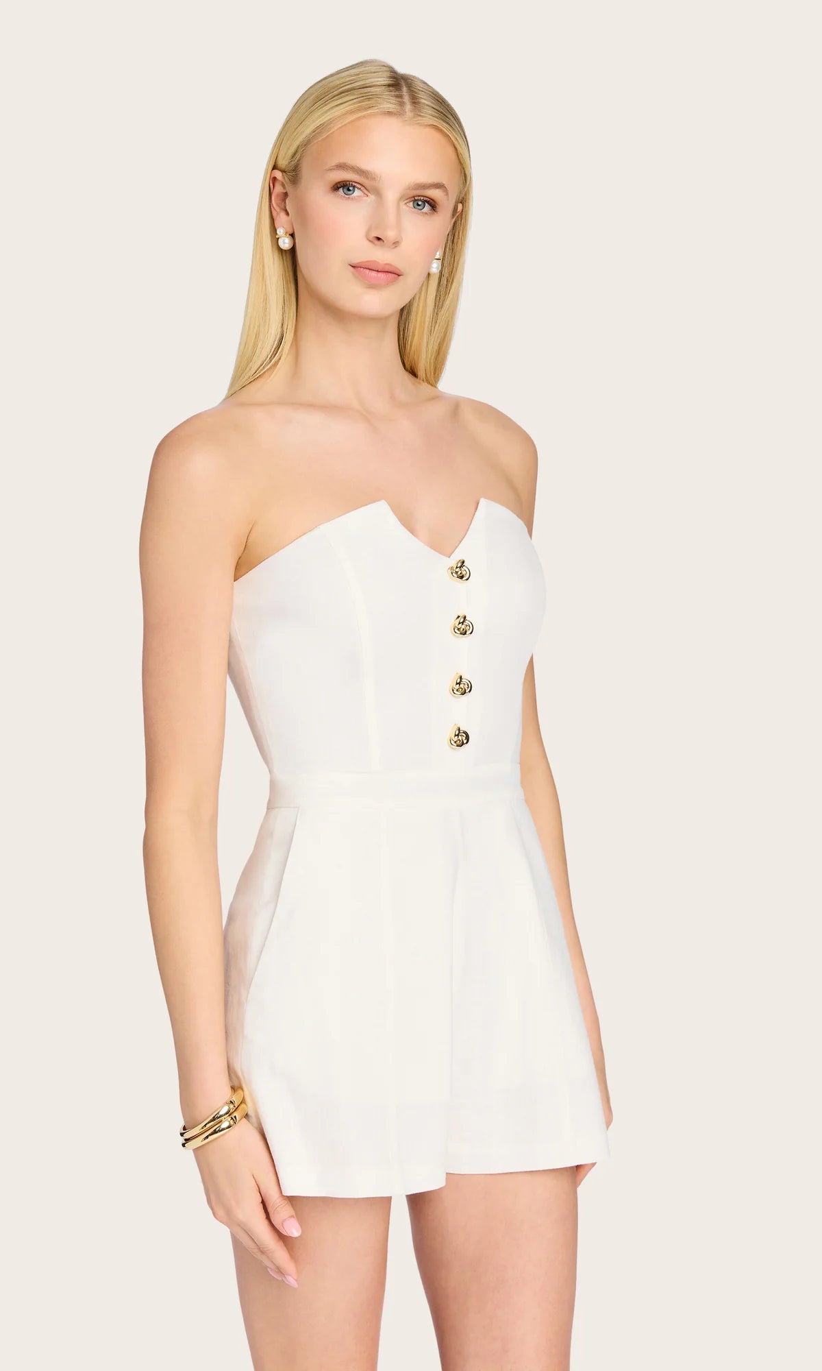 Carine Linen Romper White