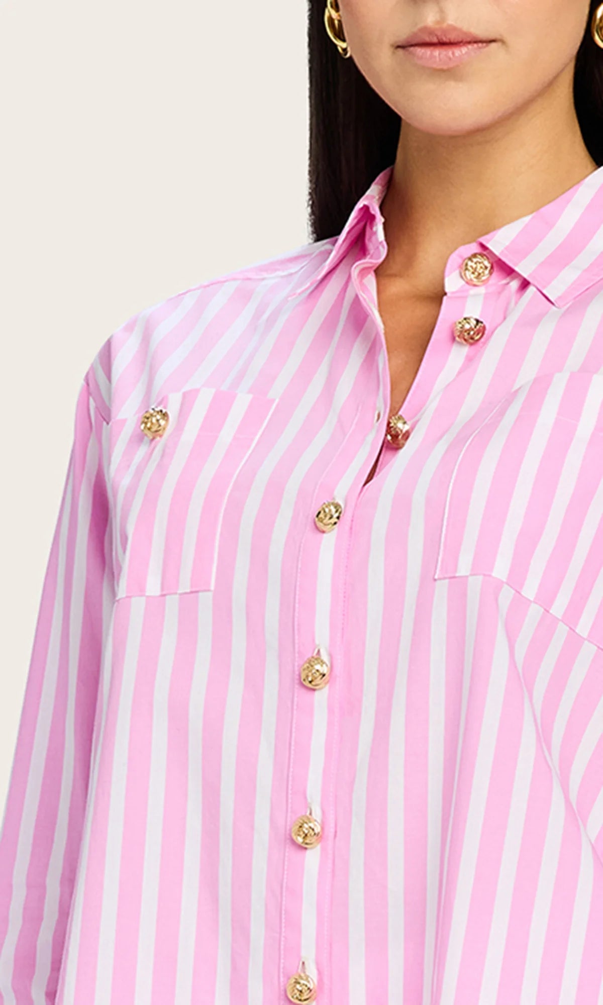 Meggy Wide Stripe Poplin Shirt
