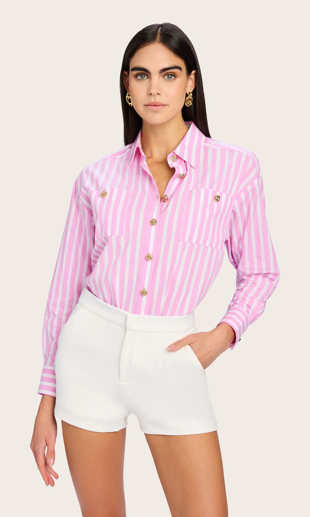 Meggy Wide Stripe Poplin Shirt