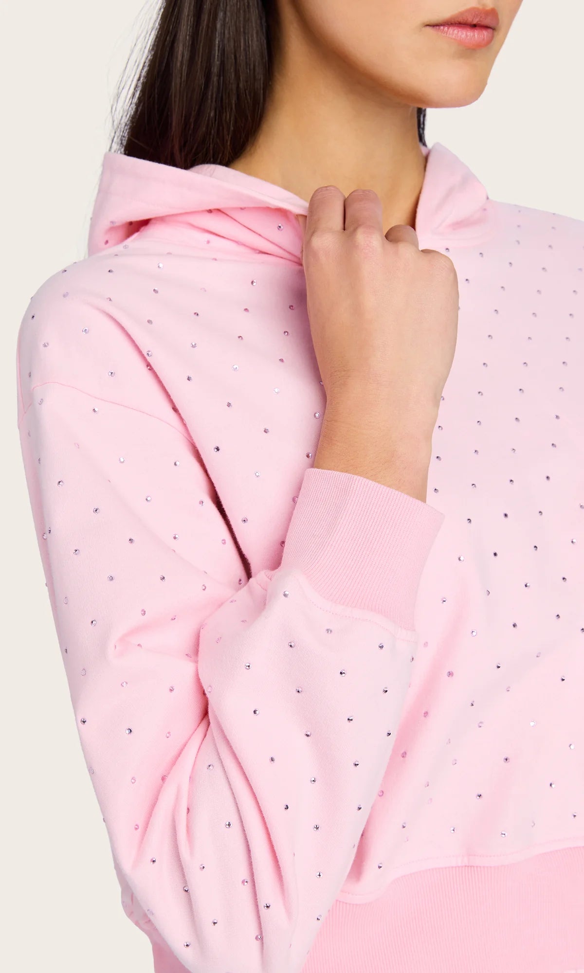 Renae Crystal Hoodie Pink