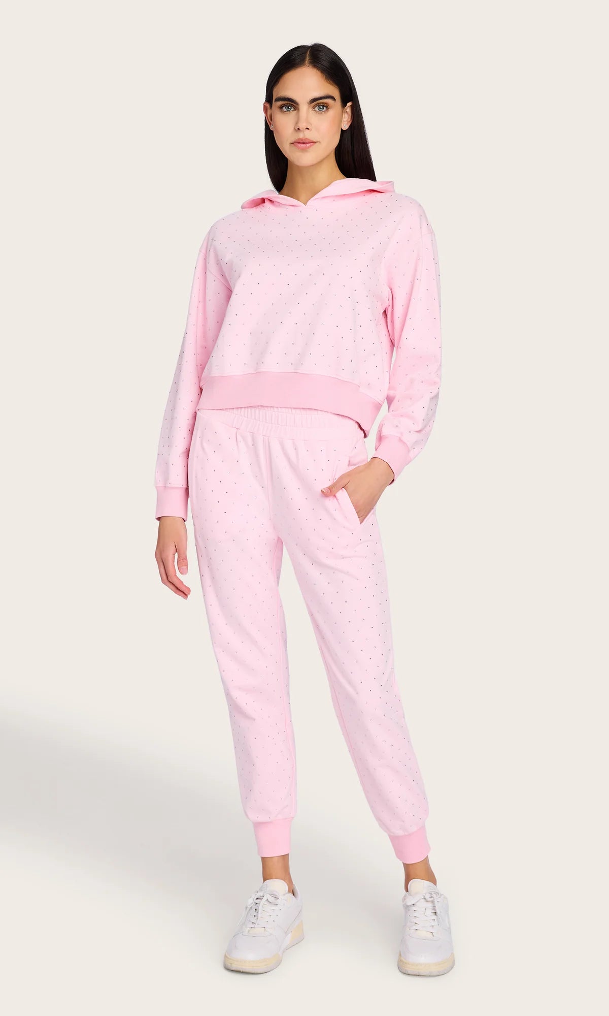 Renae Crystal Hoodie Pink