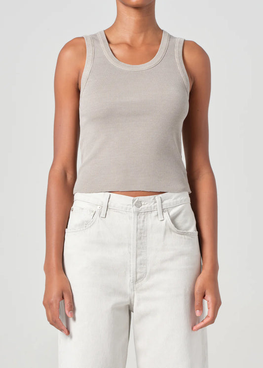 Poppy Shrunken Tank In Drab