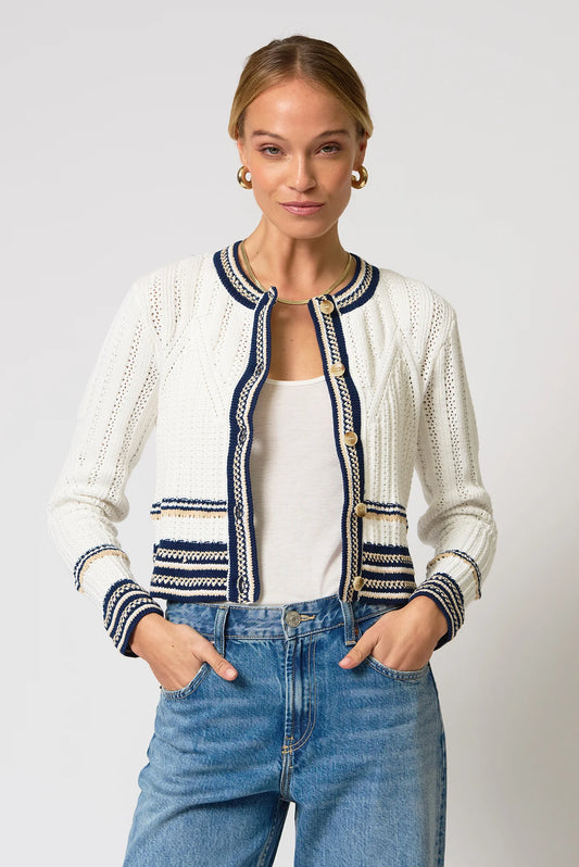 Francie Novelty Stitch Cardigan