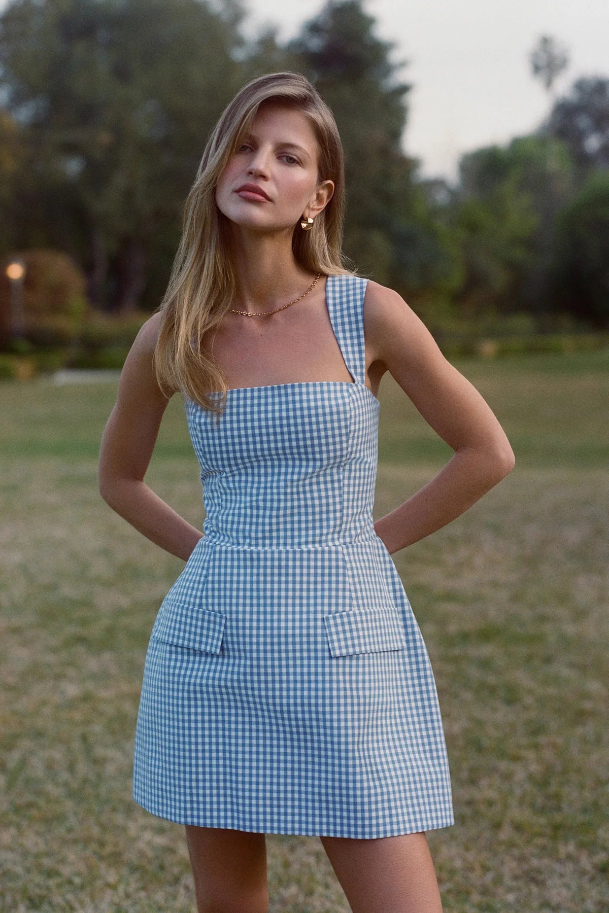 Bethany Skort Romper Blue Gingham