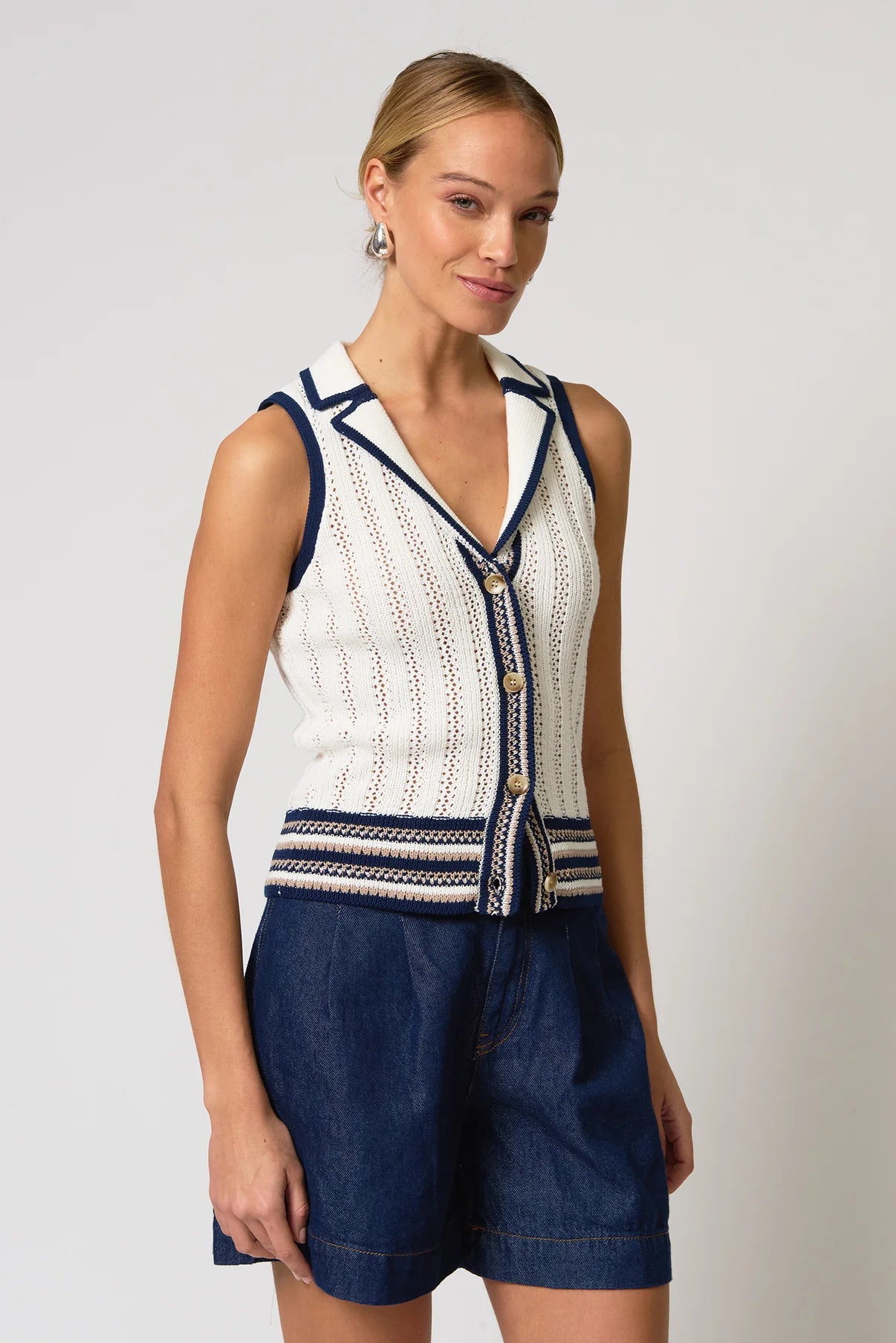 Francie Novelty Stitch Vest