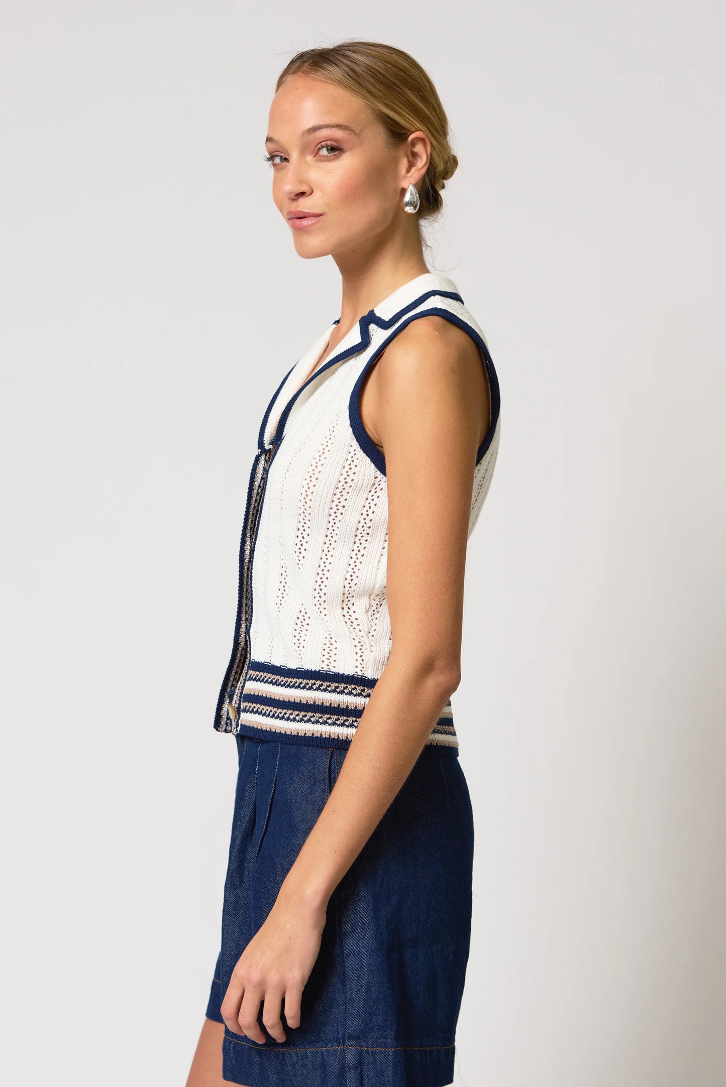 Francie Novelty Stitch Vest
