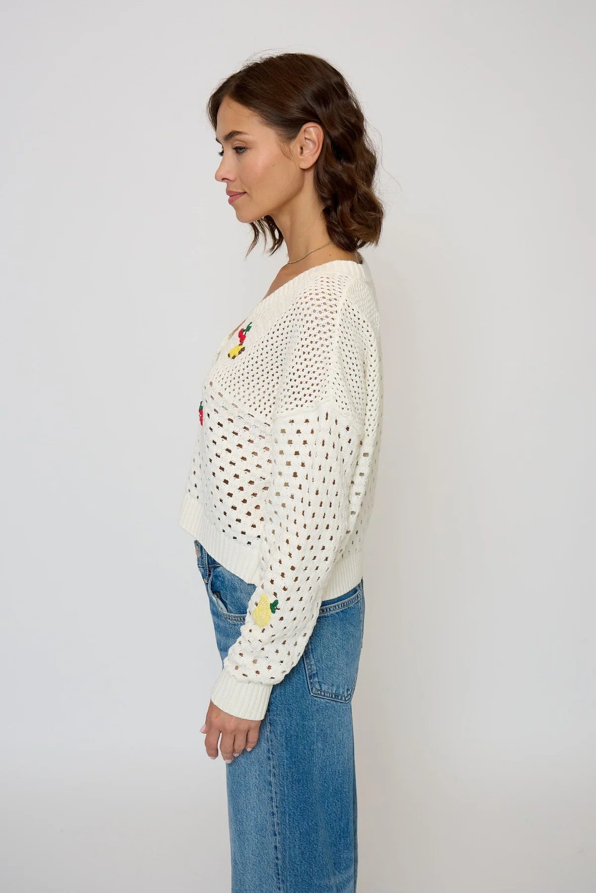 Darcy Open Stitch Embroidered Cardi
