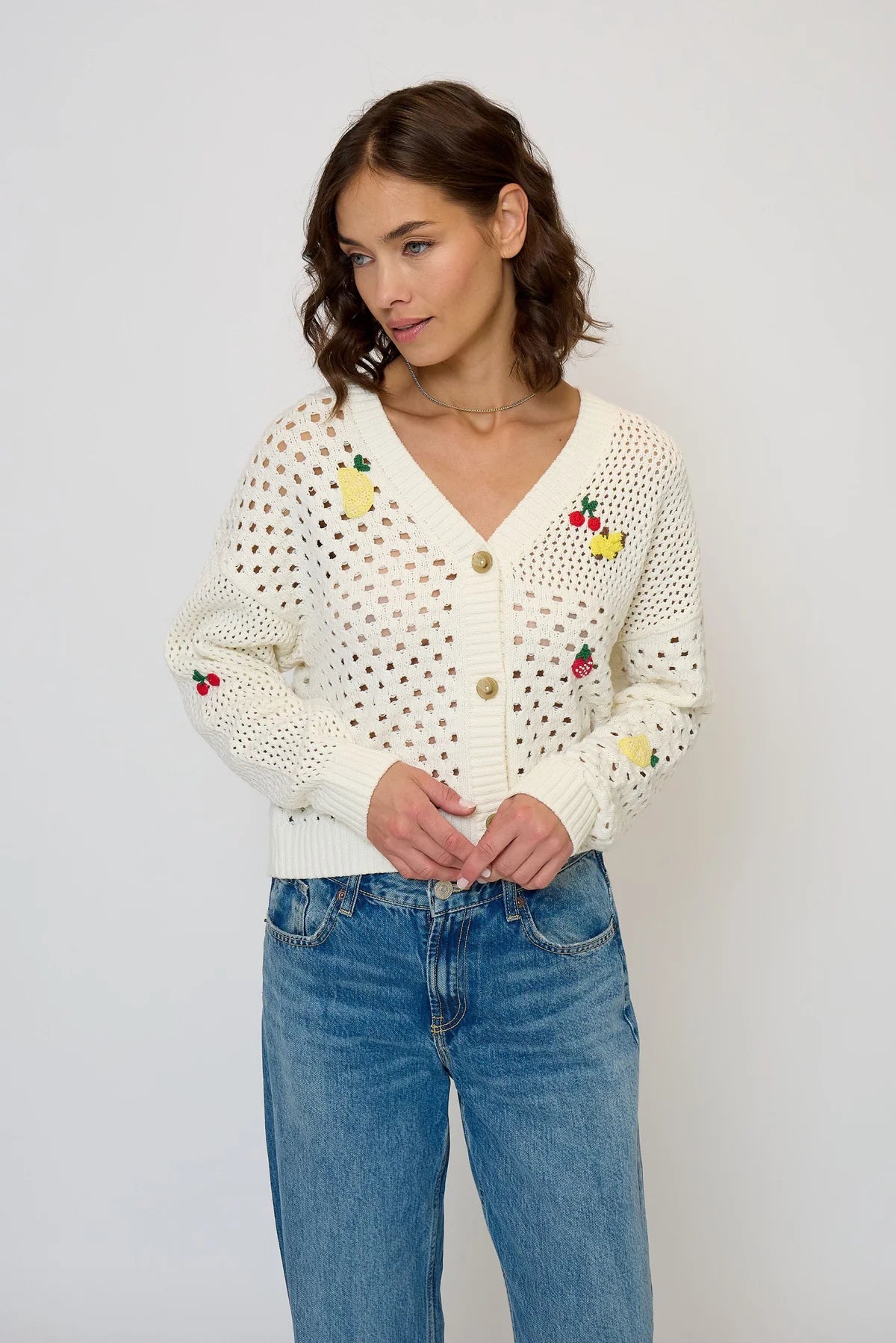 Darcy Open Stitch Embroidered Cardi